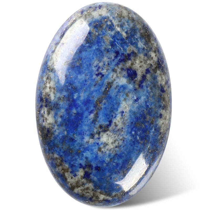 CASMON Blue Lapis Lazuli Oval Palm Stones Pocket Worry Stone for Anxiety Stress Relief Therapy Natural Polished Energy Stone Healing Crystal 1PC